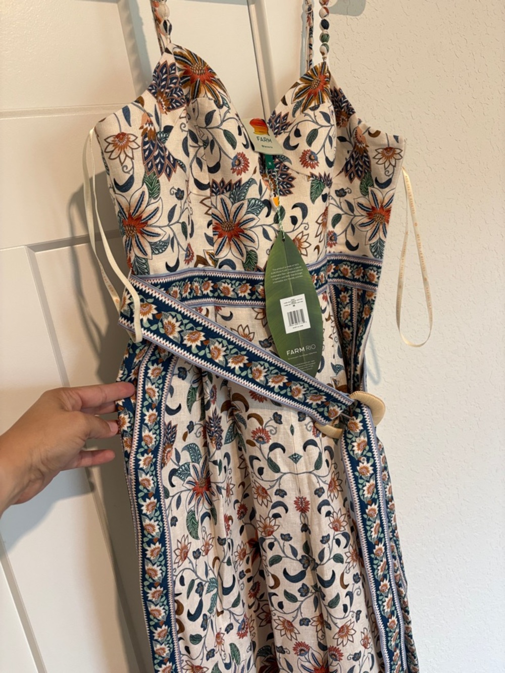 Floral Strapless Wide-Leg Jumpsuit in Cream - Picture 2 of 5